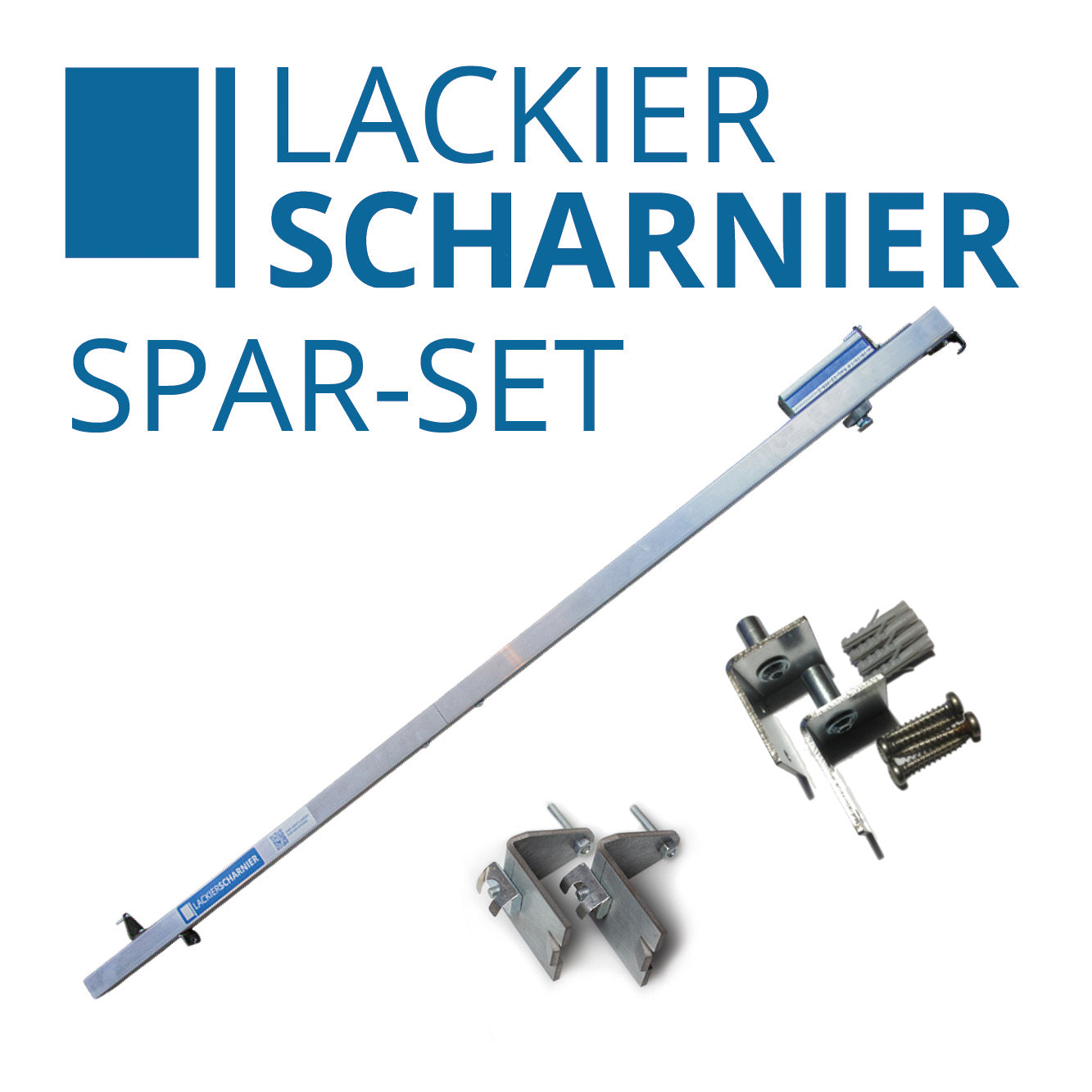 Spar-Set (-10%): Lackierscharnier inkl. Winkelkonsole u. Wandhalterung